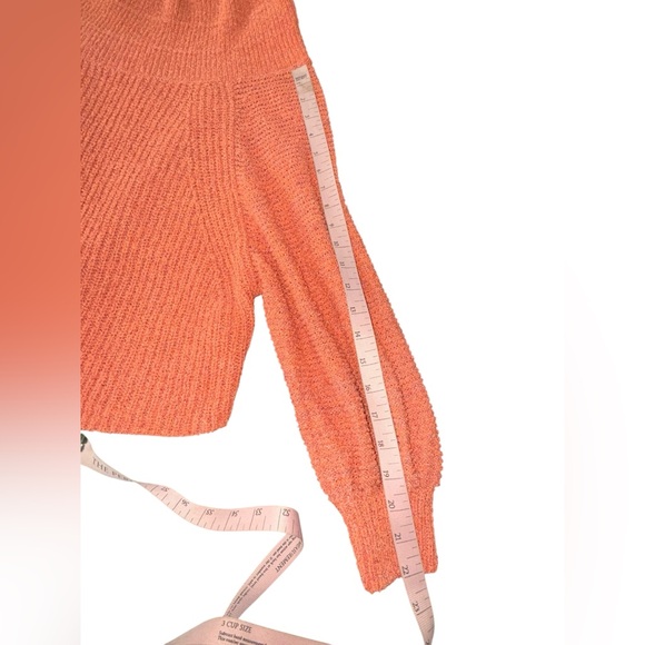 Free People Orange/Pink Edessa Off the Shoulder Oversized Sweater Size Small - Picture 6 of 9